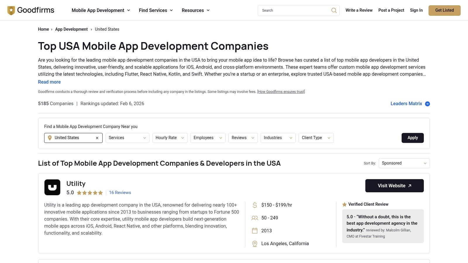 GoodFirms  -  Top USA Mobile App Development Companies